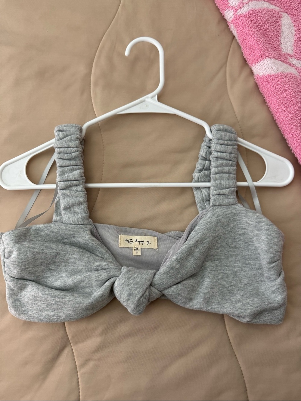 Gray Knotted Bralette Top